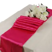 For Rent Fushia Pink Table Runner 12'' x 108'' $2