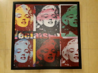 Cadre 29"x29" Marilyn style Andy Warhol, pop art