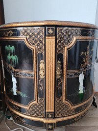 Chinese Openable Half Moon Chest Cabinet Comode Chinois Shelves