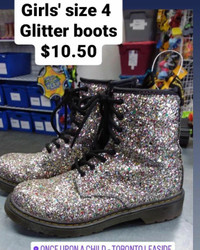 Girls' size 4 Youth Glitter boots