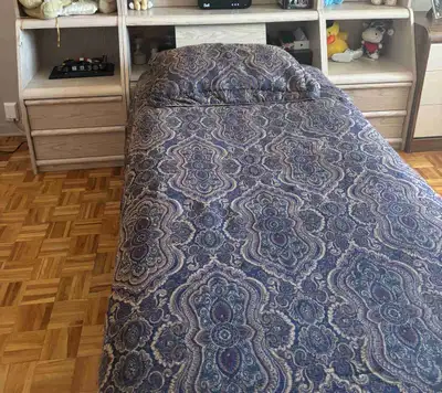 Bedroom set with single bed bookshelf, View more