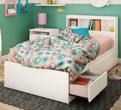 twin bed with storage , View more