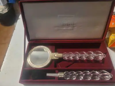 Mikasa Rousseau Crystal Vanity Mirror and Brush Set, View more
