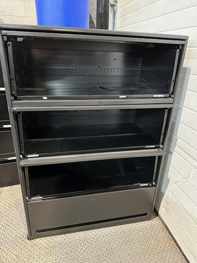 Black metal flip door cabinets, lockable, View more