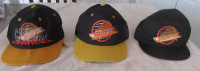 3 Vintage 1990's NHL Vancouver Canucks Hats. $40 EACH Skate Logo