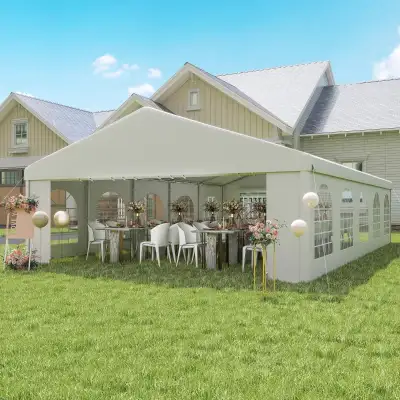 33'x20' Heavy Duty Steel Carport Garage Wedding Party Event Tent, View more