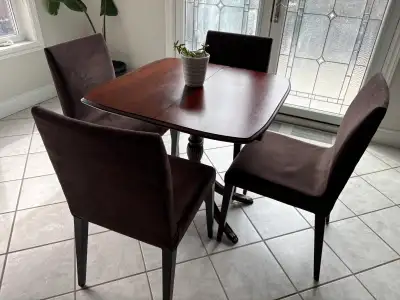 Vintage Solid Wood Table and 4 Calligaris Chairs, View more