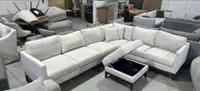 New - durable fabric sectional w ottoman