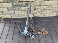 5 Lbs. Galvanized Grapnel Anchor with 4' Chain and SS D  shank