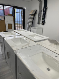 Vanity with Quartz Countertops and Sink