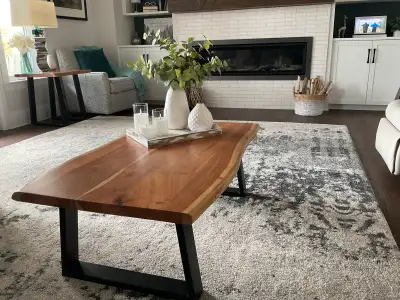  Natural Live Edge Wood Coffee Table/ 2x End Tables/Sofa, View more