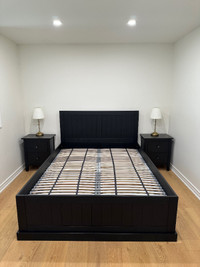 QUEEN BED FRAME AND NIGHT STANDS