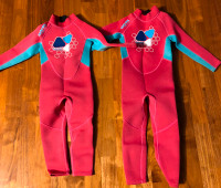 2 LIKE NEW SURFING SWIMMING SUITS TODDLER 3-4 & 4-5 YEARS OLD