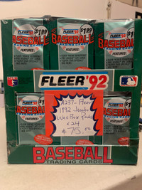 1992 FLEER JUMBO 24 Wax Packs Box Baseball Cards Booth 263