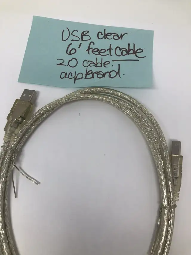 Brand new in package - 6 feet clear USB clear computer cable62863262294785122