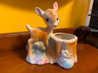 Vintage Walt Disney Bambi and Thumper Ceramic Planter