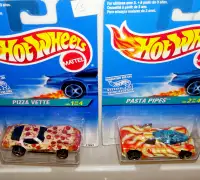 1995 VINTAGE Hot Wheels PIZZA VETTE & PASTA PIPES Rare Original