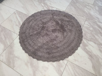 Crotchet Cotton Round Floor Mat Rug Grey