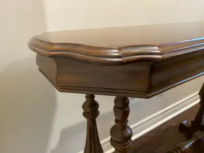 This is an antique table, perfect for adding a touch of vintage charm to any room. It's a sturdy, us...