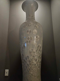Long Necked White Porcelain Vase with Mother of Pearl