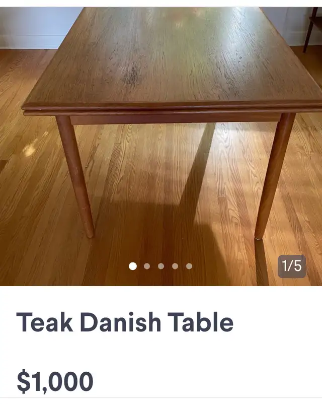 Mid-Century Teak Dining Table and Chairs in Dining Tables & Sets in City of Toronto - Image 4