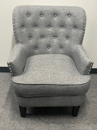 Grey Wingback Accent Chair
