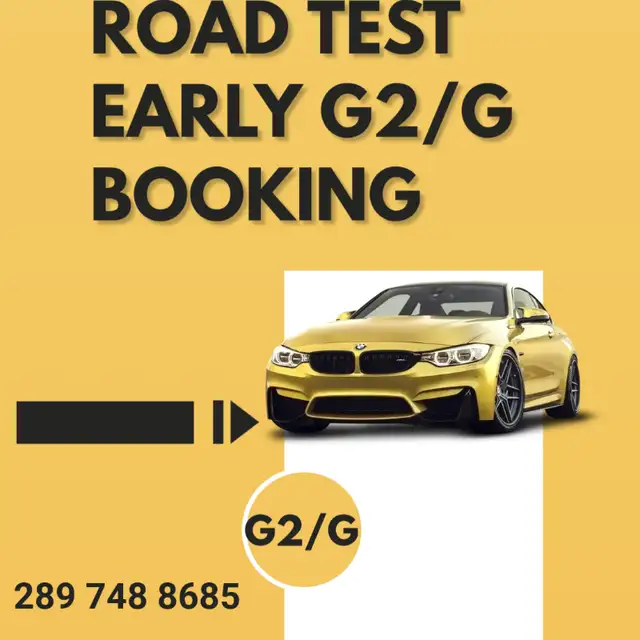 submit request to get ASAP road test G2-G booking, drive classes63611966220163120