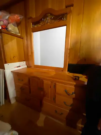 Solid Pine Dresser with Detachable Mirror, View more
