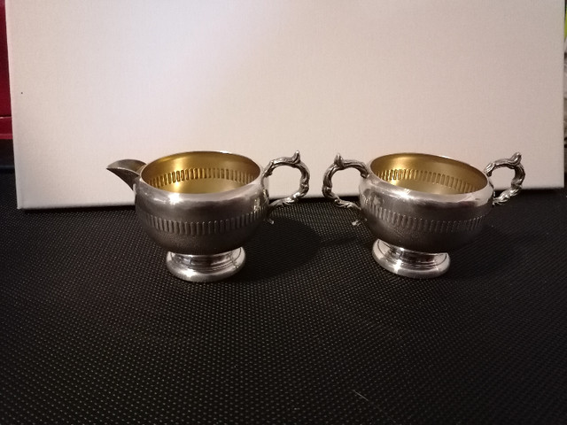 Vintage Silver Plate EP Copper Cream and Sugar Set in Arts & Collectibles in Fredericton