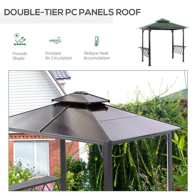 Outdoor Hardtop Grill Gazebo Cooking BBQ Canopy w/ 6 Hooks for U in BBQs & Outdoor Cooking in Markham / York Region - Image 6
