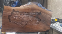 Walnut Tank Carving
