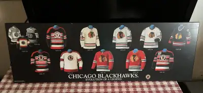 Chicago Blackhawks Mounted Plaque- only $30 obo Rare collectible- Blackhawk jerseys from 1926 to 199...
