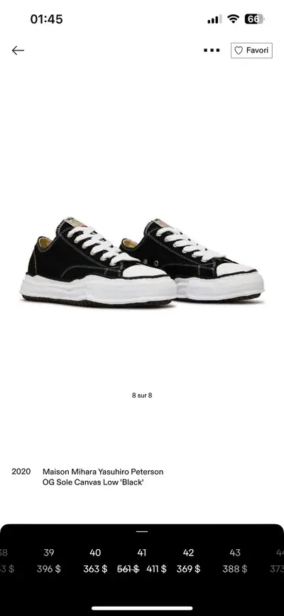 Maison Mihara Yasuhiro PetersonOG Sole Canvas Low 'Black', View more