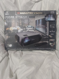 Monster Image Stream+ 1080P LCD Projector Kit W/Screen -NEW-