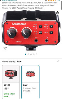 Saramonic 2-Ch Audio Mixer with 3.5mm, XLR & 6.35mm Combo Inputs