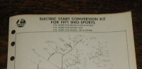 Rupp Electric Start Conversion Kit for 1971 Sno Sport Snowmobile
