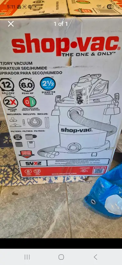 SHOP-VAC 12 GALLON 6 PH STAINLESS STEEL....BRAND NEW IN BOX, View more