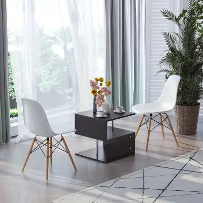  Wooden S Shape End Table 3 Tier Storage Shelves Organizer Livin, View more