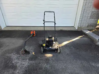 Tondeuse à gazon et taille bordure les deux fonctionnent au gaz. C'est deux outils sont à vendre ens...