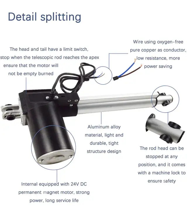 Linear Actuator 24V DC 6000N High-Thrust Push-Rod Motor 021002 in Other in City of Toronto - Image 6