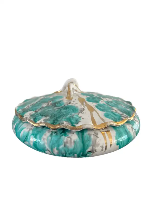 MCM Italian ceramic covered Dish Marbled Glam 50s dans Art et objets de collection dans Région de Mississauga/Peel - Image 5