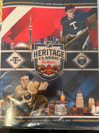 NEW 2022 NHL Heritage Classic Hockey Program Maple Leafs Sabres