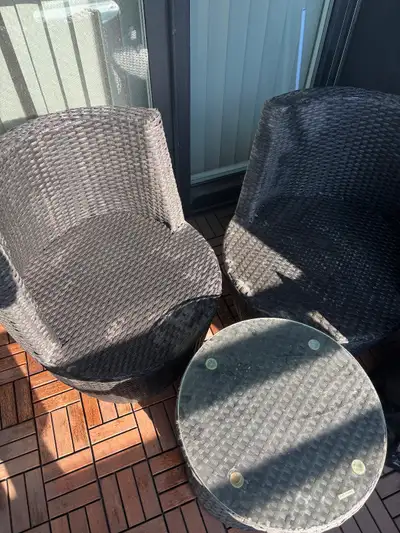 3 piece outdoor wicker set, View more