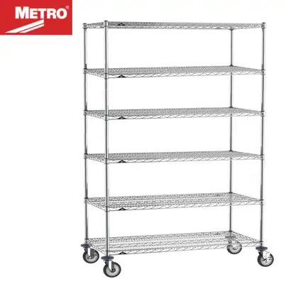 Metro 6 Shelf 18" x 48" x 80" Caster Cart Shelving Shelves Wheel, View more