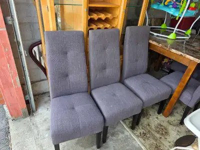 6 Grey Upholster dining chairs , View more