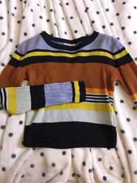 Urban Outfitters - Waist-Length Striped Ribbed Sweater