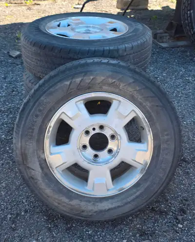 2000s Ford F-350 rims and tires, they are 235/70R17, the rims are really good condition, the tires a...