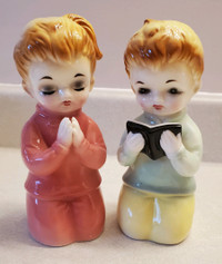 Vintage Collectible Figurines - Girl and Boy Praying