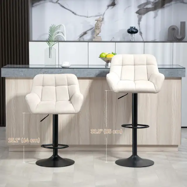 Swivel Bar stool Adjustable Bar Stool with Footrest in Chairs & Recliners in Markham / York Region - Image 3