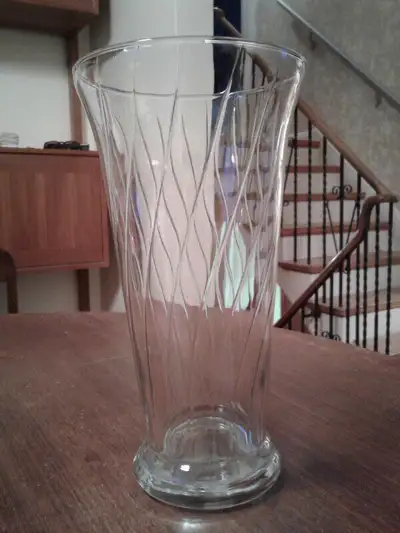Tall 10" Glass Vase - Spiral Design, View more